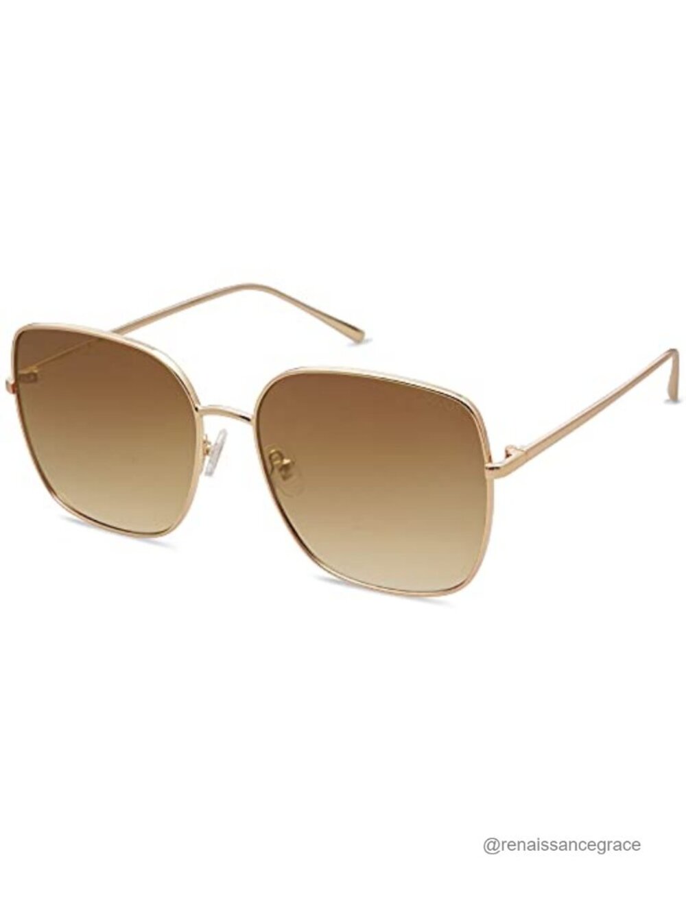 Oversized Square Metal Frame Sunglasses UV400 Lens Unisex